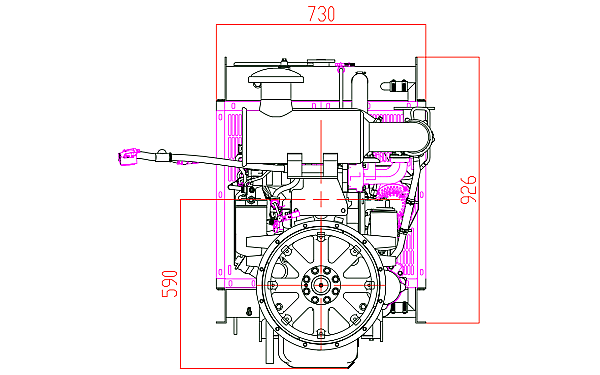 QSB3.9-G31東風(fēng)康明斯發(fā)動(dòng)機外形尺寸后視圖.png