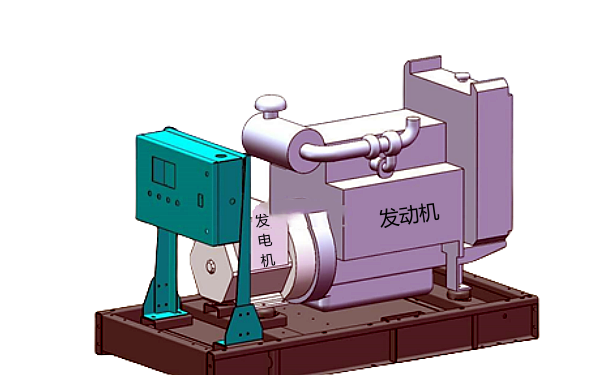 康明斯發(fā)電機組模型（閉式循環(huán)散熱器）png