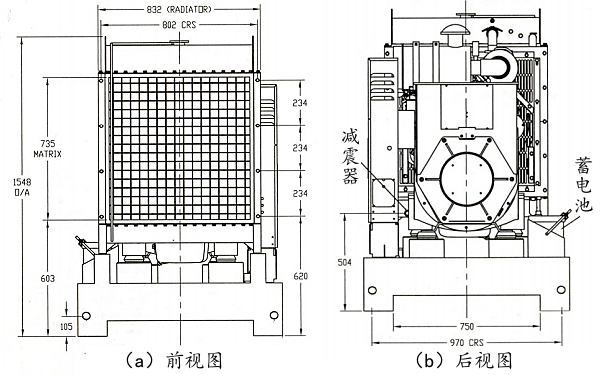 C140D5康明斯發(fā)電機組前視和后視結構圖.png