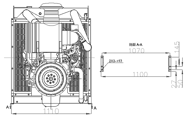 6LTAA9.5-G1東風(fēng)康明斯發(fā)動(dòng)機外形尺寸后視圖.png