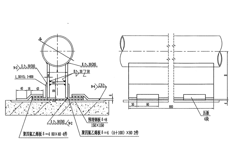 消聲器及排煙管支架安裝圖-柴油發(fā)電機組.png