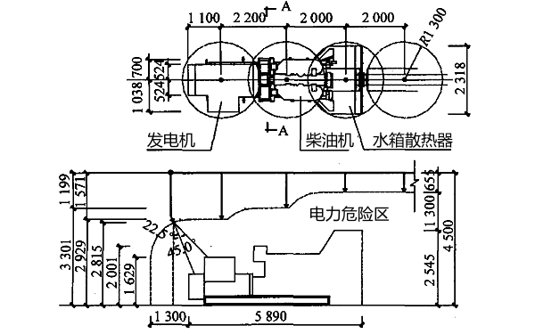 發(fā)電機房滅火系統前側噴與頂噴布置圖.png