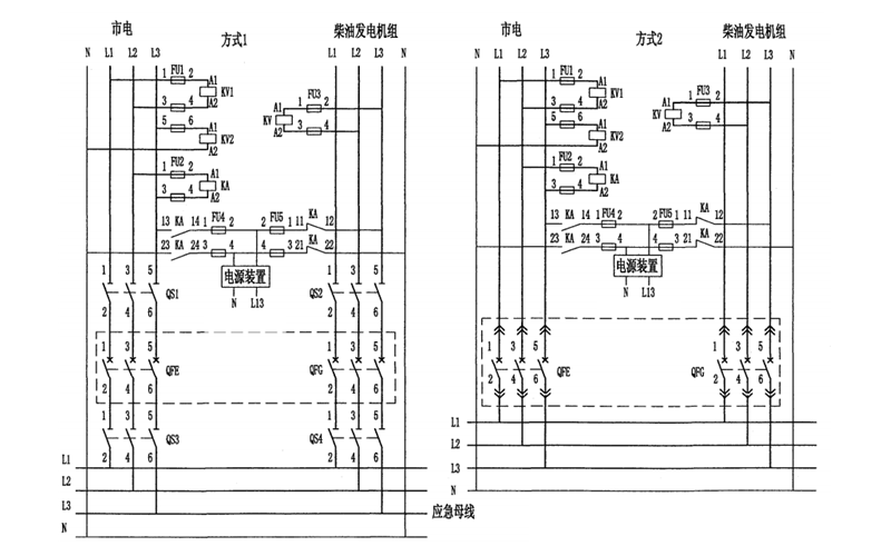 市發(fā)電轉換電路圖-康明斯柴油發(fā)電機組.png