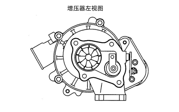 增壓器左視圖-康明斯柴油發(fā)電機組.png