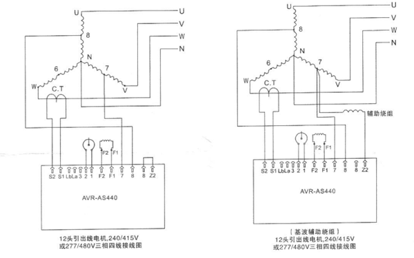 AS440調壓板接線(xiàn)圖-斯坦福發(fā)電機.png