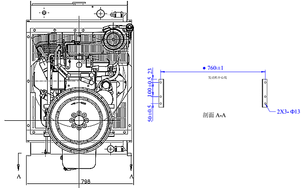 6CTA8.3-G2東風(fēng)康明斯發(fā)動(dòng)機外形尺寸后視圖.png