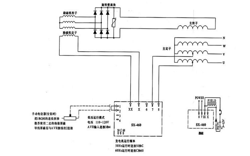 SX460調壓板接線(xiàn)圖-康明斯柴油發(fā)電機組.png