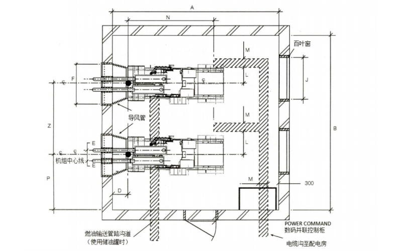 565KW以上普通發(fā)電機房平面布置圖.png