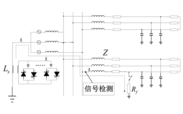 中性點(diǎn)經(jīng)消弧線(xiàn)圈接地電路圖-柴油發(fā)電機組.png