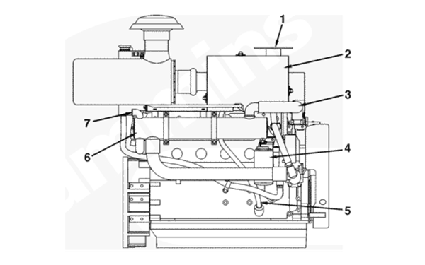 6BTA5.9康明斯發(fā)動(dòng)機排氣側視圖.png