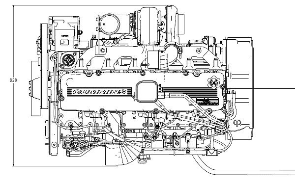 QSL8.9-G30東風(fēng)康明斯發(fā)動(dòng)機外形尺寸平面圖.png