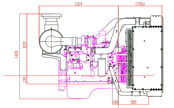 QSL8.9-G33東風(fēng)康明斯發(fā)動(dòng)機外形尺寸側視圖.png
