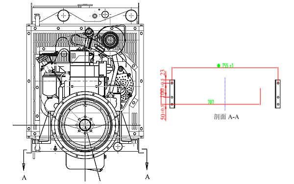 6BTAA5.9-G2東風(fēng)康明斯發(fā)動(dòng)機外形尺寸后視圖.png