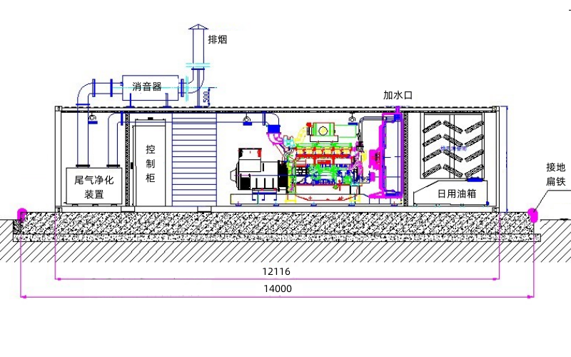 集裝箱柴油發(fā)電機組安裝設計圖.png